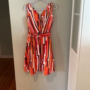 Calvin Klein Dress Size 8 Orange Sleeveless A-line